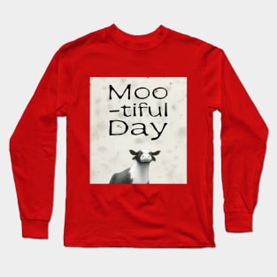 Cow Moo-tiful Day Cartoon Long Sleeve T-Shirt